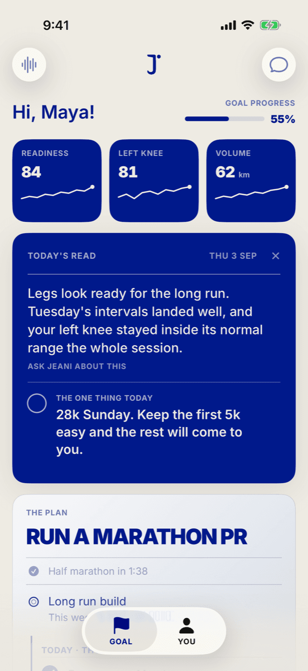 Jeani Goal tab for Marathon PR: Legs look ready for the long run